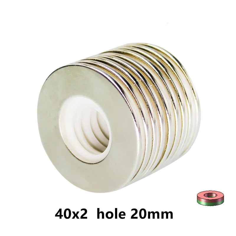 

NdFeB Magnet Ring OD 40x20x2 mm N42 Round Circle Tube Strong Neodymium Permanent Magnets Tube Rare Earth Magnets Hole 20mm