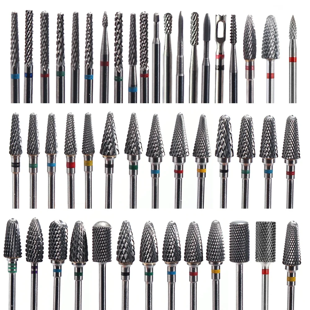

130pcs type Carbide Tungsten Cuticle Pedicure Nail Drill Bits For Electric Nail Manicure Machine Milling Cutters Bit