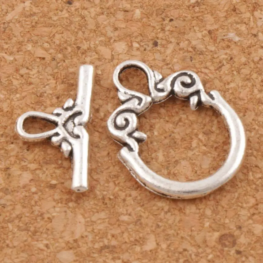 

Swirl Flower Bracelet Toggle Clasp Zinc Alloy Antique Silver Jewelry Findings L848 4x20mm 20pcs