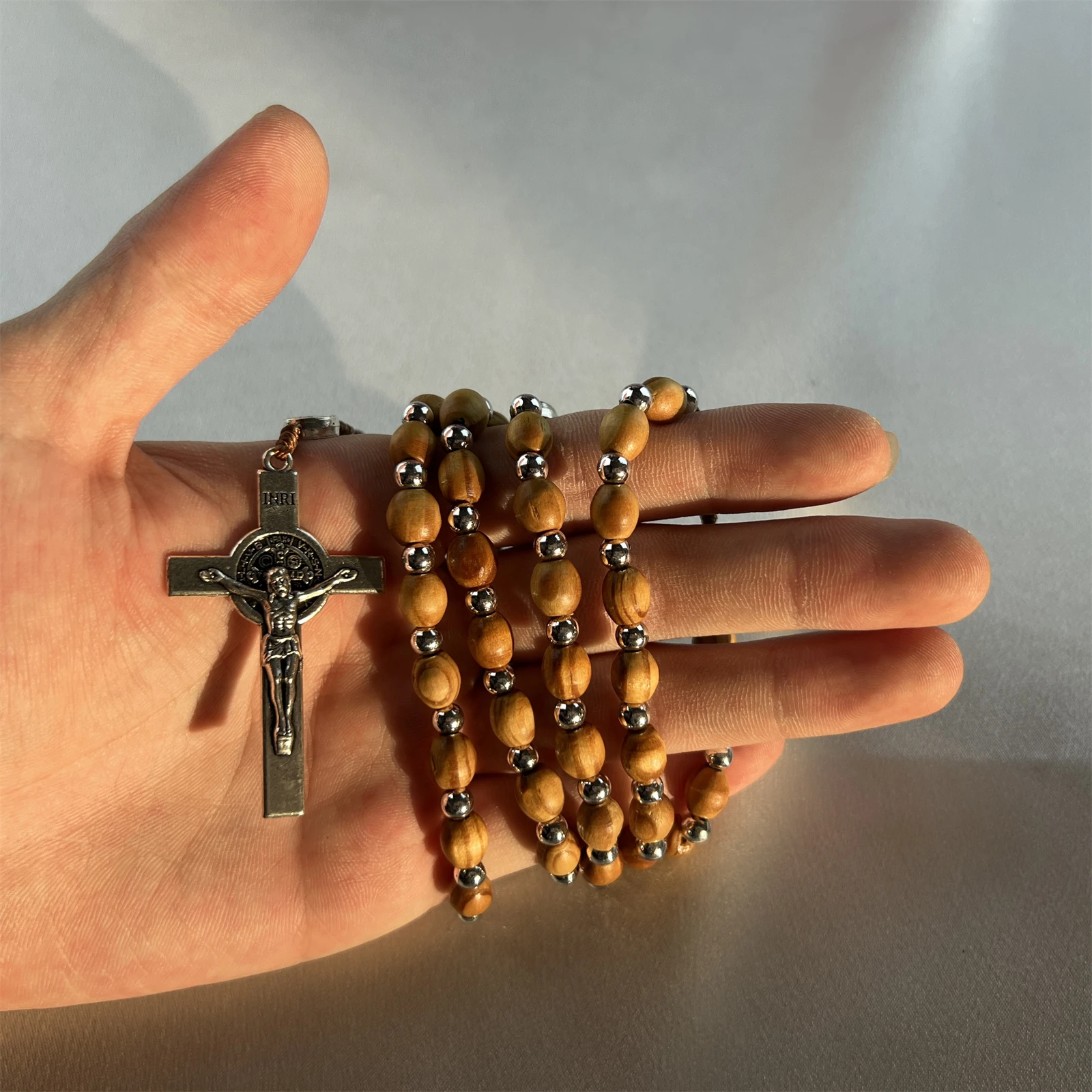 Розари для мужчин ожерелье с крестом Святого Бенедикта нашего отца