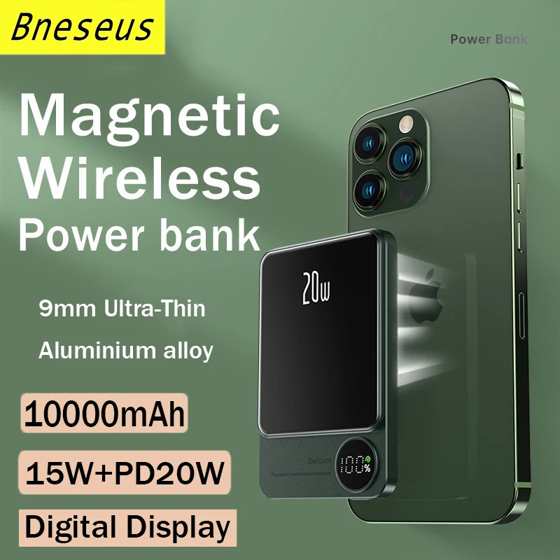 

10000mAh MacSafe Powerbank Magnetic Wireless Power Bank Fast Charger For iphone 12 13 14 Pro Max External Auxiliary Battery Pack