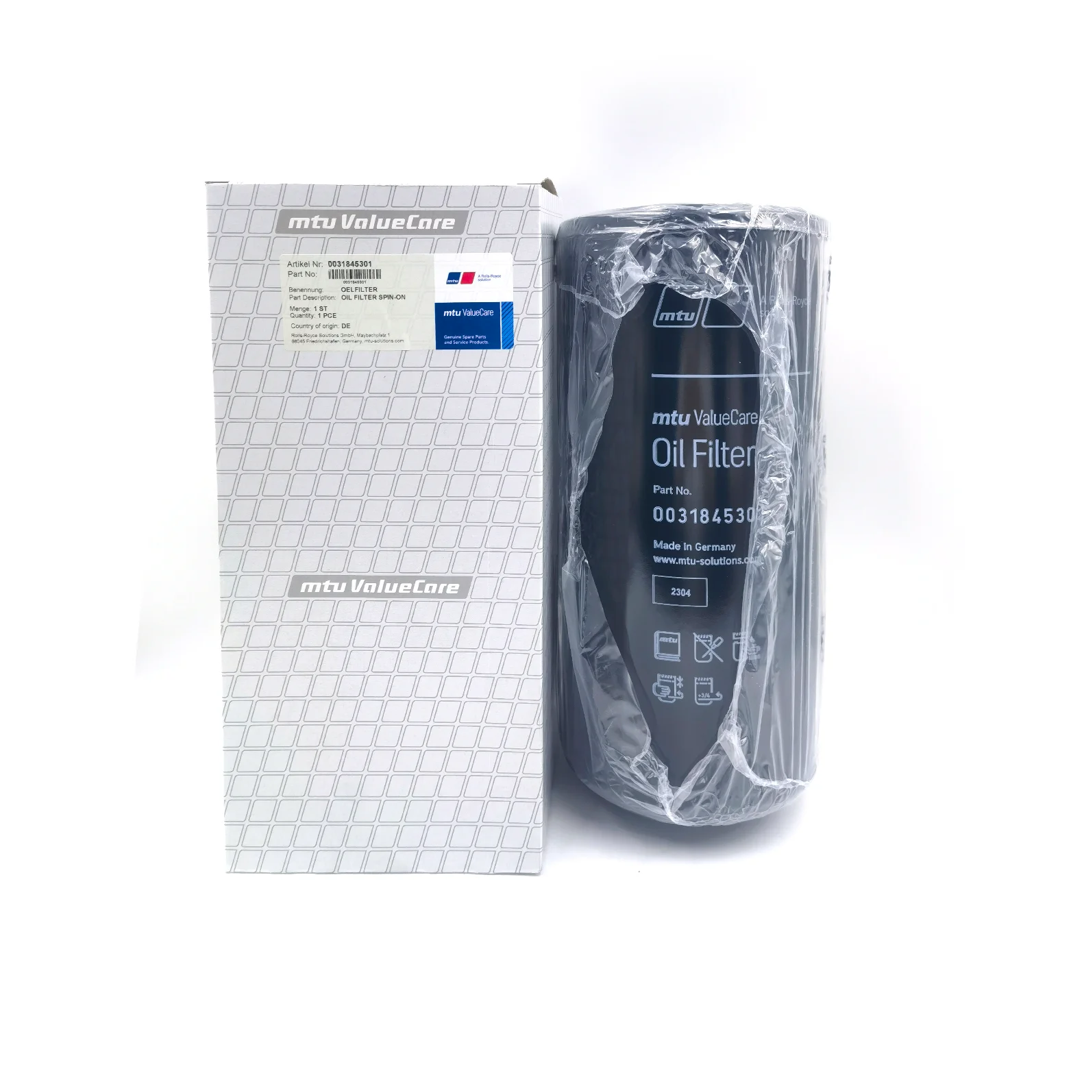 Оригинальный MTU 0031845301 Оригинальные детали масляного фильтра SPIN-ON для SERIES 2000/4000