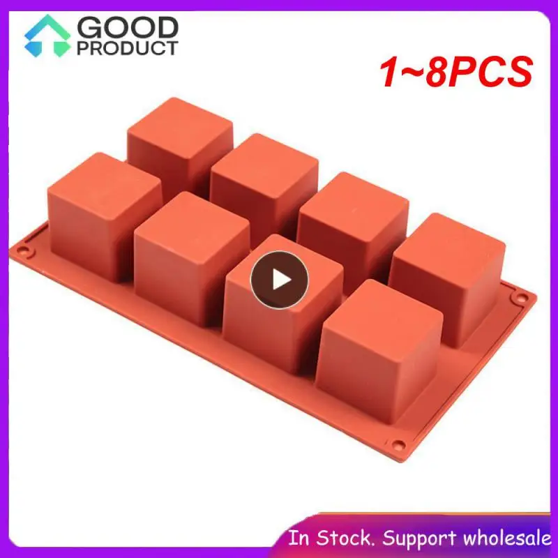 

1~8PCS Small Square Shape 8 Holes Non-stick Silicone Mold for Pastry Jelly Cupcakes Mousse Ice Cream Chocolate Utensil