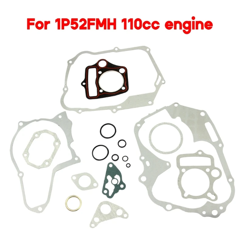 

Motorcycle Full Gasket Engine Cylinder Crankcase Clutch Cover Gasket Suitable for 110CC Dirt Bike Go Karts Chinese ATVs