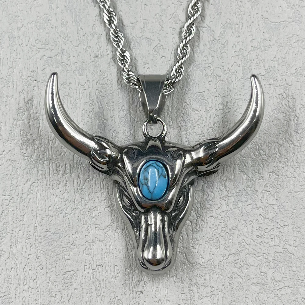 Кулон Мужской из нержавеющей стали с головой быка в стиле хип-хоп - купить по