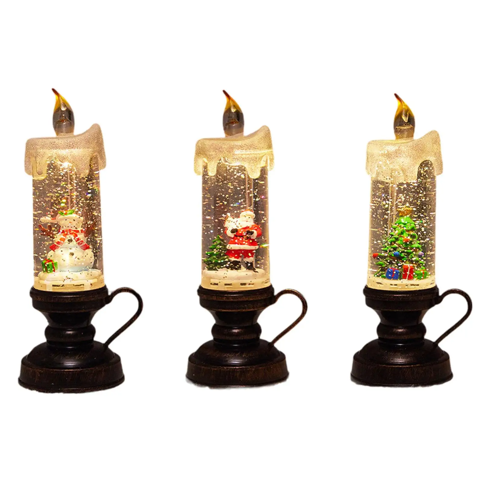 Рождественский снежный шар свеча домашний декор вращающиеся декоративные