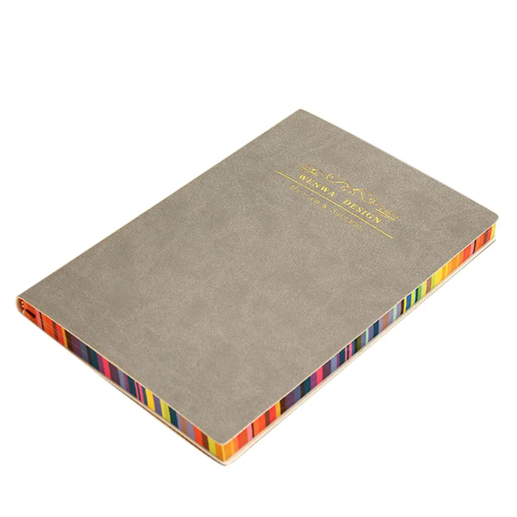 

Rainbow Edge A5 Notebook Leather Daily Weekly Planner Book Time Management Office School Travelling Paper Notepad