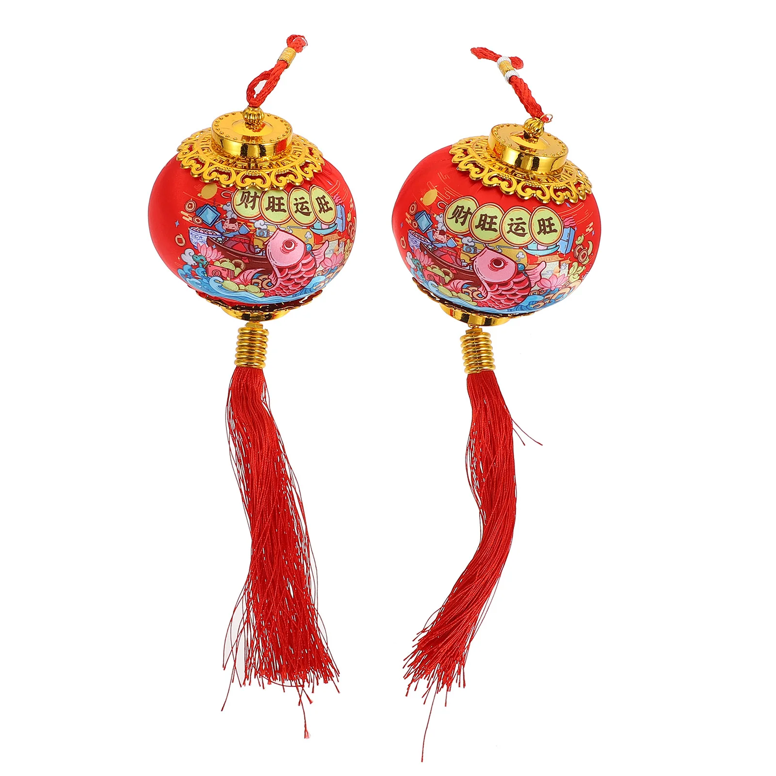 

Chinese New Year Red Lantern Lanterns Pendant Hanging Festival Pendants Spring Ornament Style Decorsflocking Mini Paper Knot