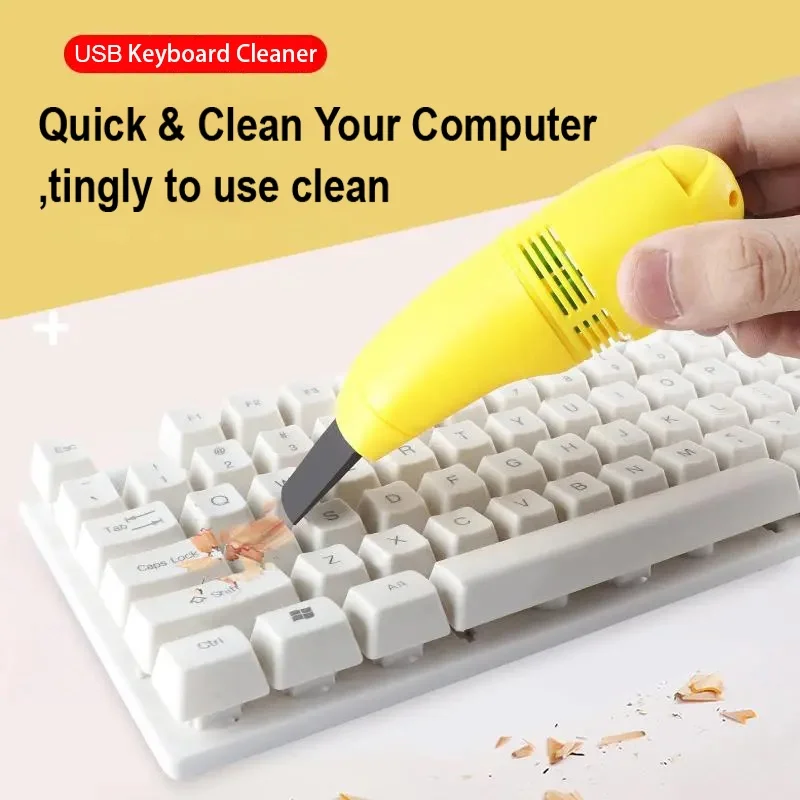 Mini Portable Handheld USB Vacuum Cleaner Mini Keyboard Brush Cleaner Laptop Brush Dust Cleaning Kit Desktop Computer Kit Tool