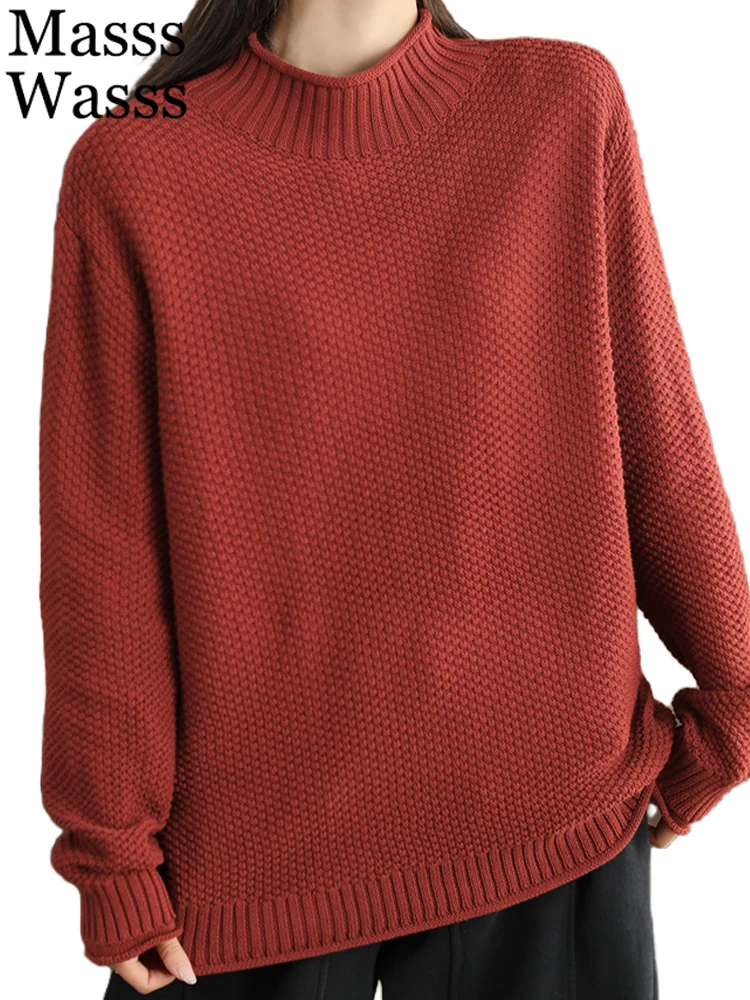 Mass Wasss водолазка классические зимние женские джемперы модный роскошный