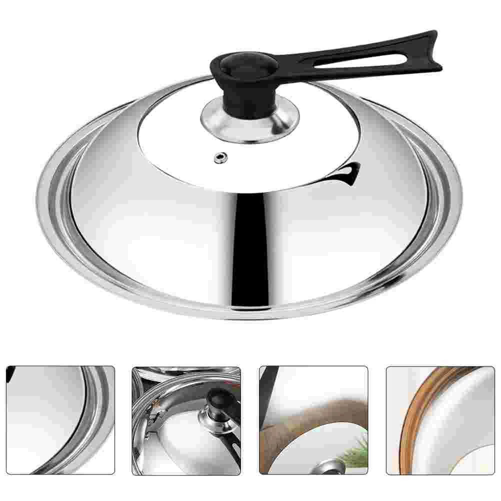 

Lid Lids Pan Universal Pot Glasscover Replacement Pots Handlewith Cooking 14 Inch Skillet Frying Roundmetal Saucepan Cookware