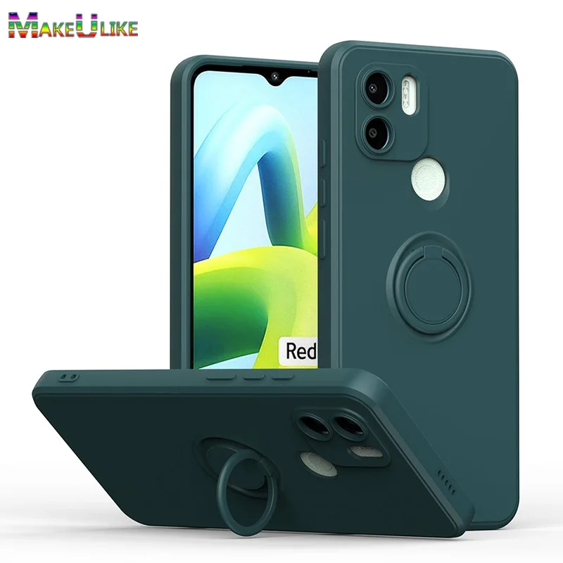 

Silicone Case for Xiaomi Redmi A1 Case Shockproof Ring Holder Soft Cover for Redmi A1 4G Phone Case