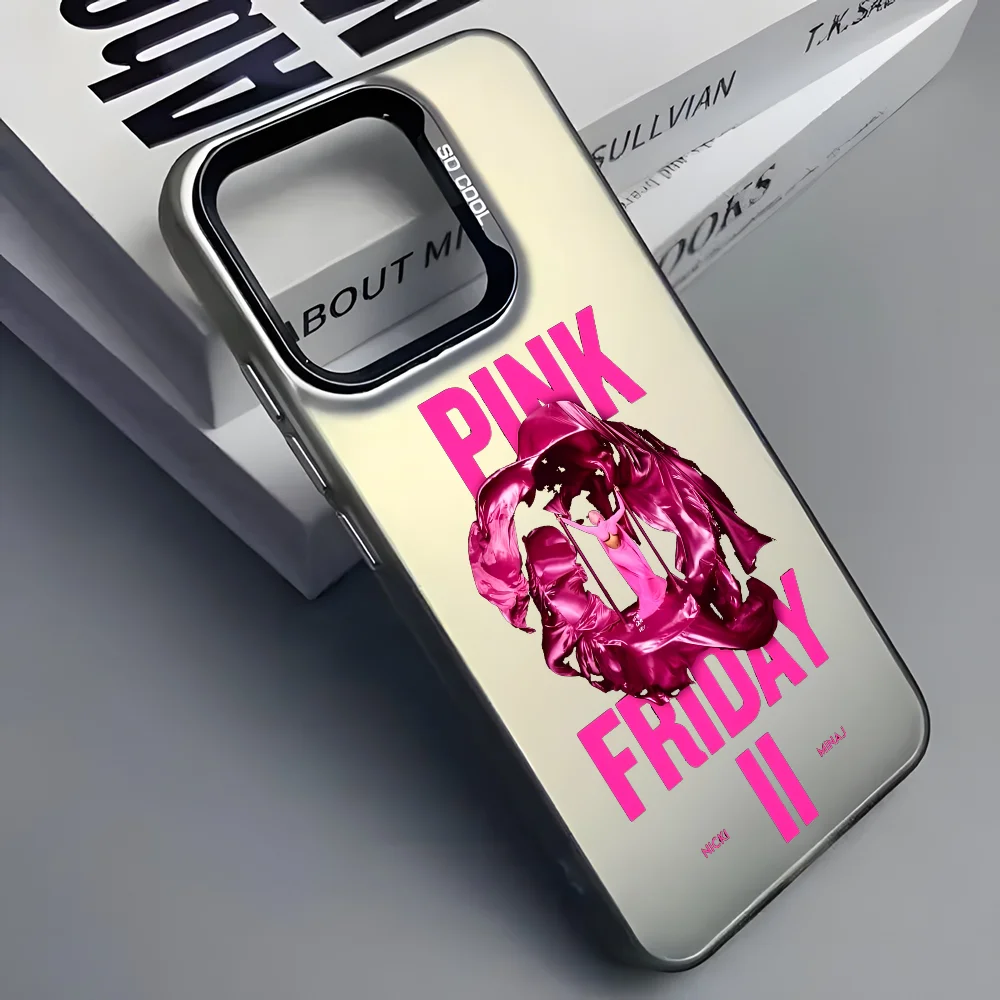 Чехол для телефона N-Nicki M-Minaj Pink Friday 2 iPhone 16 15 14 13 12 11 Pro Max серый черный матовый