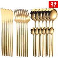 24 pcslots cutlery set spoon cutlery set tableware set stainless steel cutlery knife fork spoon dishwasher safe dinnerware set