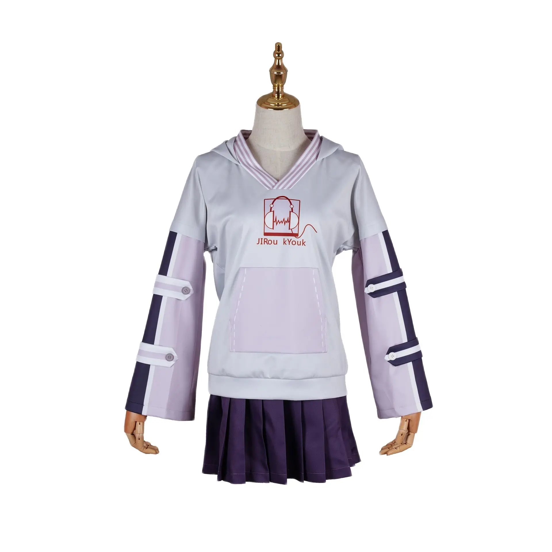 

Anime My Hero Academia Cosplay Kyoka Jiro Cosplay Hoodies Sweatshirts Skirt Sets Girls Dress School Uniform Custom Made