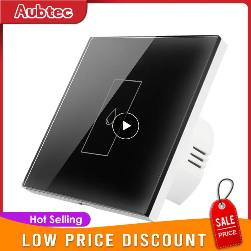 

1~8PCS 20a Smart Touch Switch Black Fireproof Water Heater Switch Voice Control Smart Switch Smart Home Tempered Glass Timing