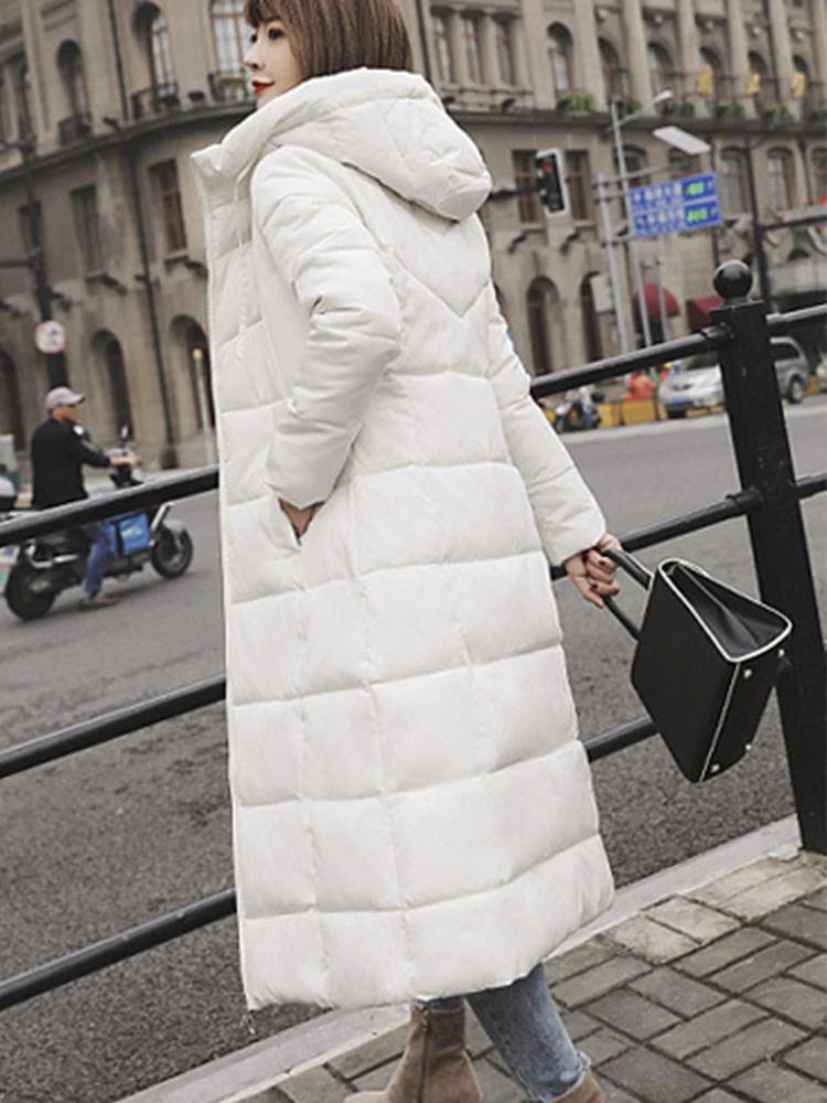 2022 Winter Jacket Women Parkas Hooded Casual Slim Female Jacket Cotton Padded Parka Black Oversize Outwear Clothing