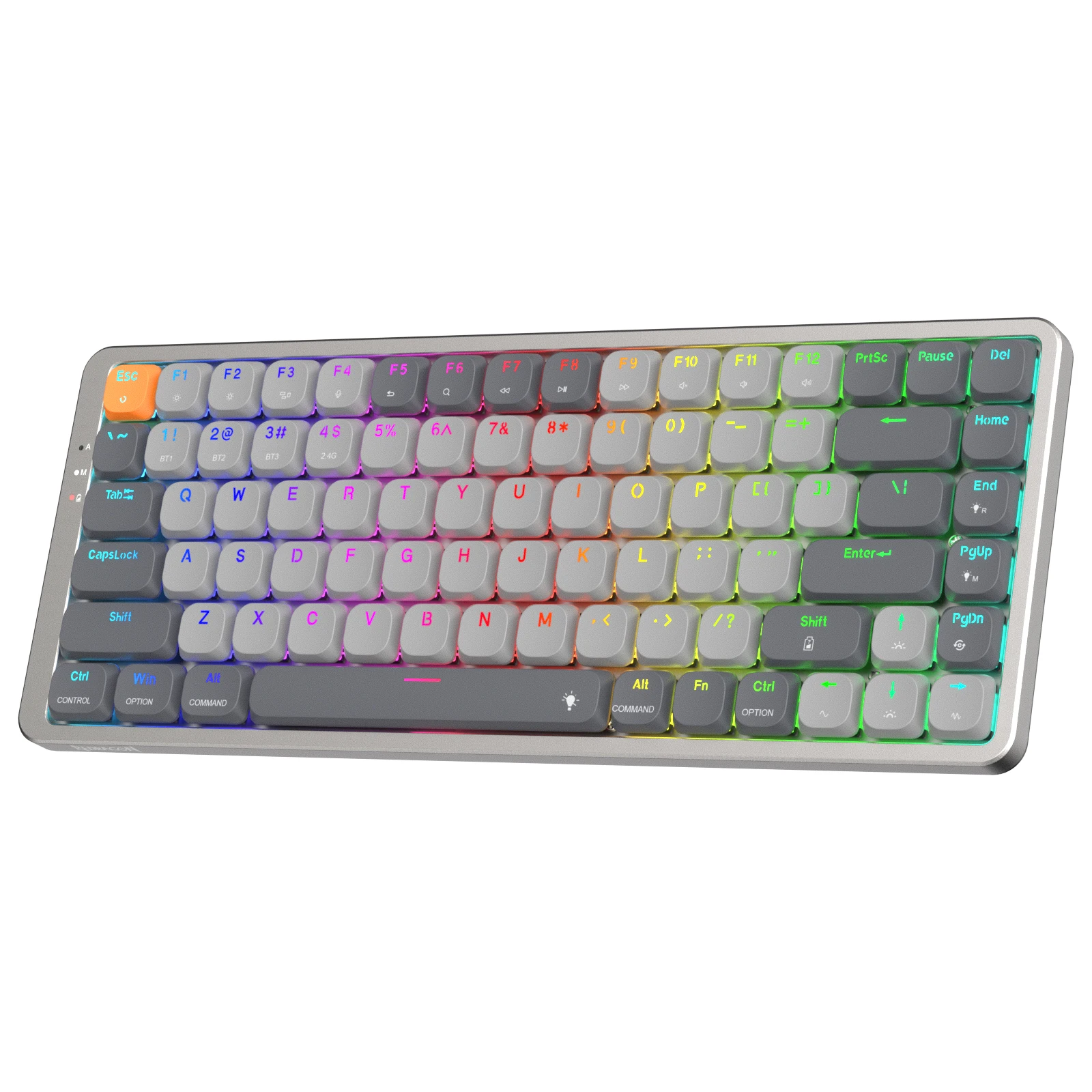 Беспроводная механическая клавиатура Redragon K652 75% RGB, Bluetooth/2,4 ГГц/Проводная ультратонкая игровая клавиатура с трехрежимным 84 клавишами
