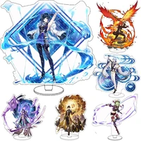 new anime genshin impact vision arataki itto shenhe yunjin eye of original god acrylic stand model plate desk decor fans gifts