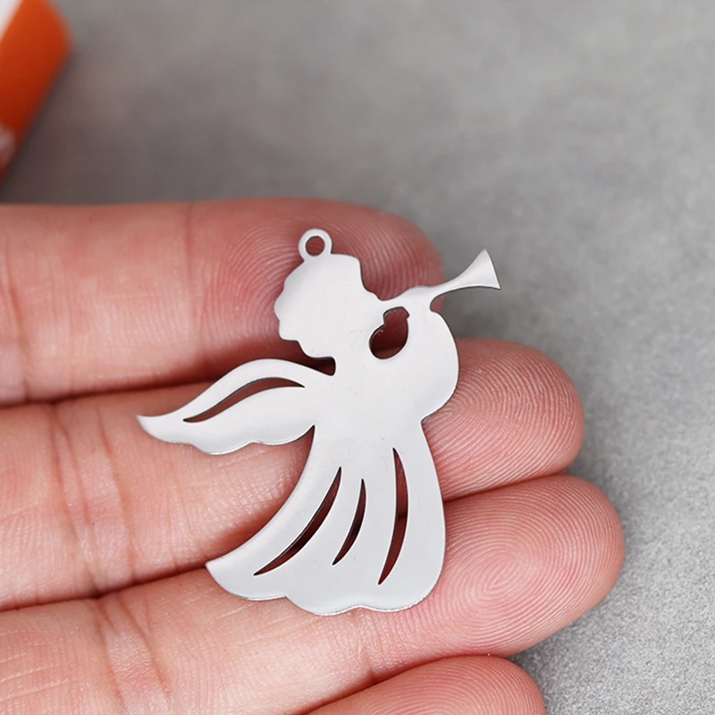 

3PCS Cute Elf Angel Charms Stainless Steel Pendant for Jewelry Making DIY Craft Tassels Earrings Necklace Women Girl Accessories