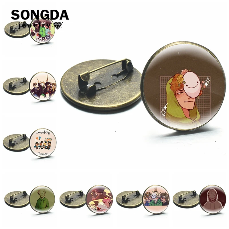 

Game Dream Smp Brooch Badge Accessories For Clothes Backpack Decoration Cabochon Glass Metal Pin Fashion Women Men Jewelry Gifts
