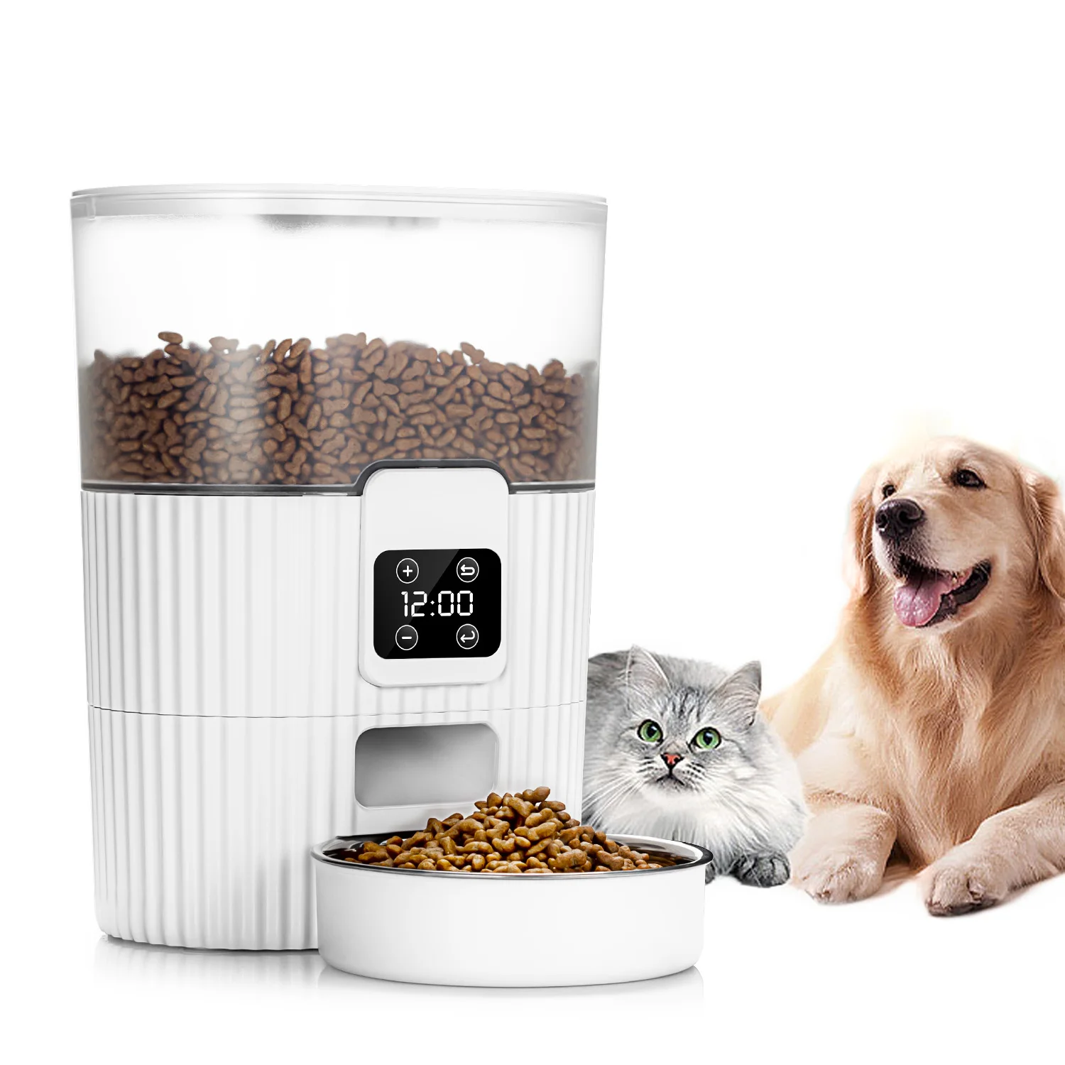 

3.5L Automatic Cats Dogs Pet Feeder Smart Food Dispenser Stainless Steel Bowl Auto Dog Cat Pet Feeding Pet Supplies 6 Meal&Timer