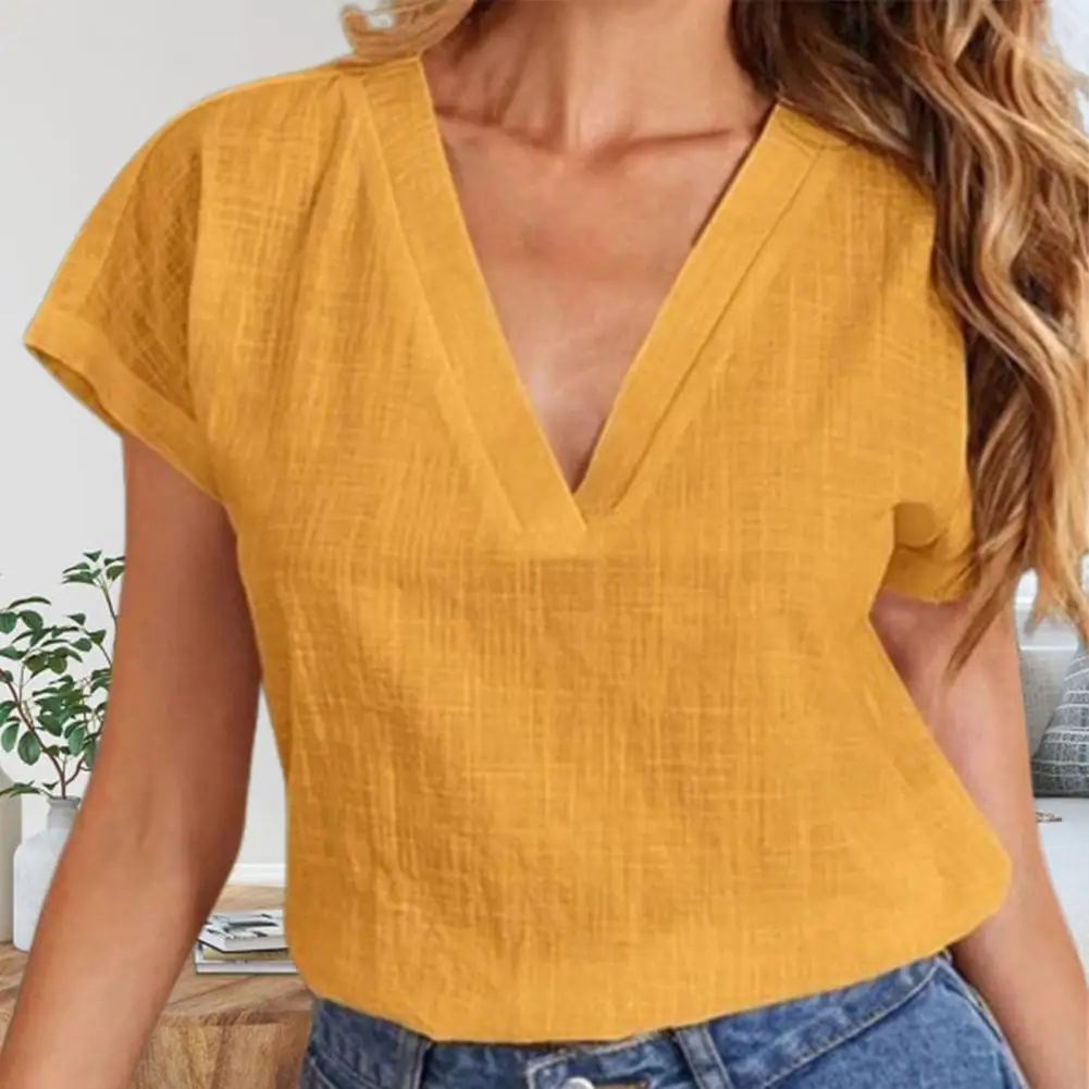 

Trendy Women Solid Color Casual Loose Top Tee Top Breathable Comfortable