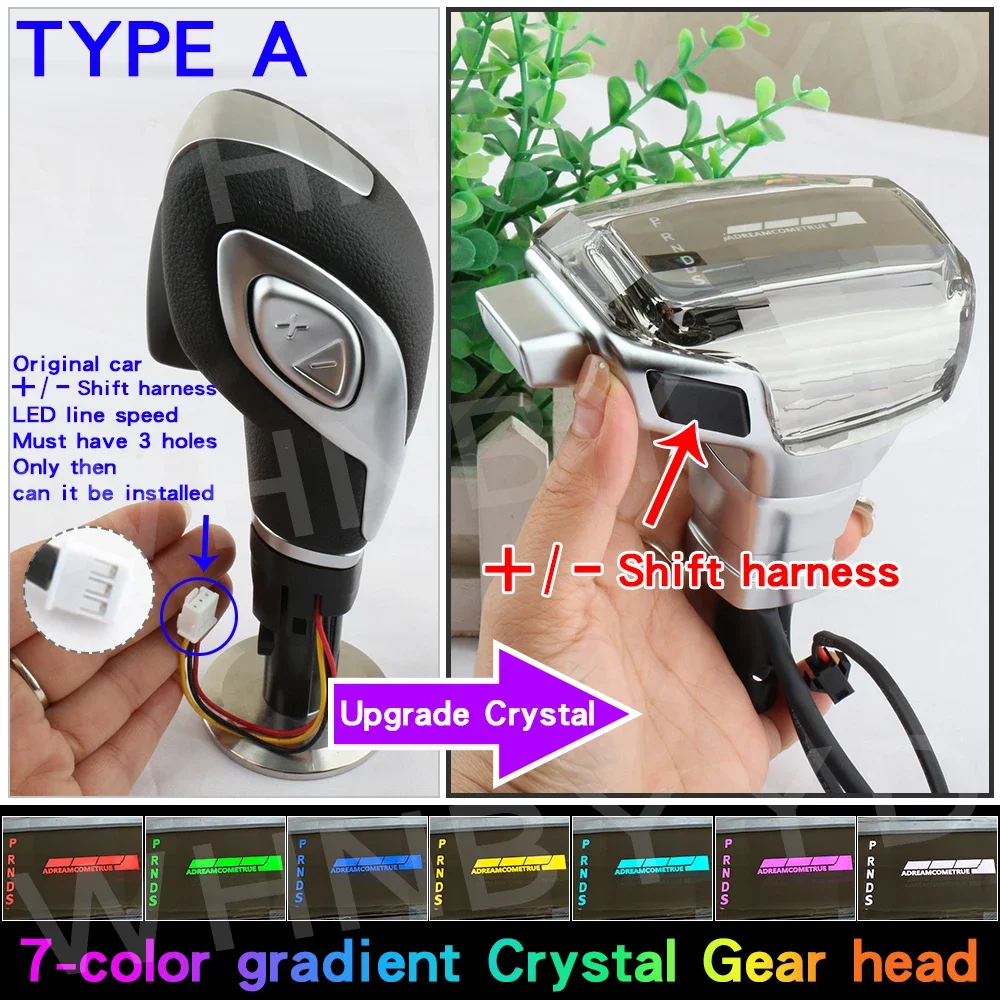 Светодиодная кристаллическая ручка переключения передач для Ford Kuga Escape Mondeo Fusion Ecosport 13-16, рычаг автоматической коробки передач, ручка переключения передач