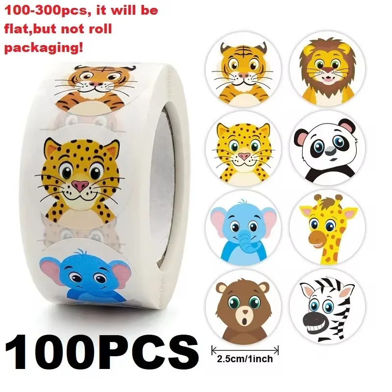 

100-500 шт. наклейки с животными, рулон, новая маленькая упаковка, катящиеся наклейки, этикетки для декора фотокарт