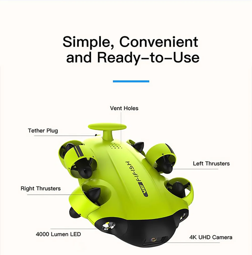 Подводный Рыбак FIFISH V6 с камерой подводный Дрон для телефона 4K UHD умным