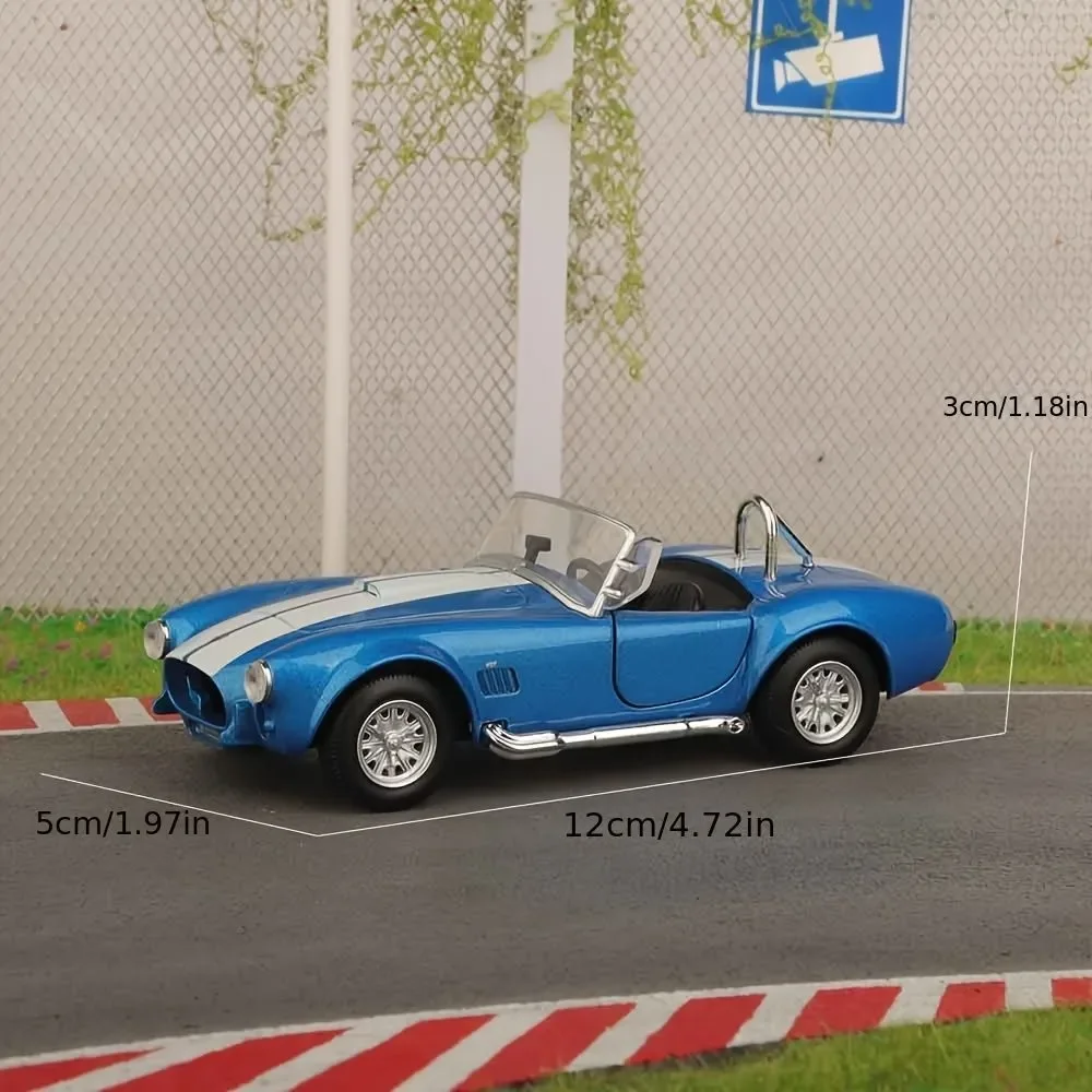 Фото Модель автомобиля Ford Shelby Cobra 427 SC в масштабе 1:32, ретро-игрушка, литая под давлением, RMZ CiTY, миниатюрная, с функцией отката, классическая коллекционная модель, подарок №2