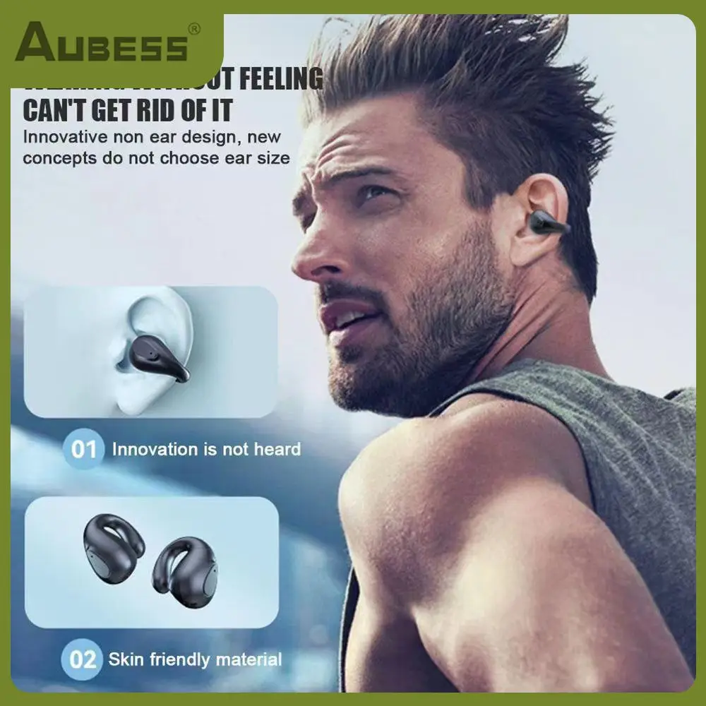 

Barrier-free 10-15 Meters Touch Control Headset Hd Voice High-quality Wireless Headset Ear Clip Design Type-c Earphone