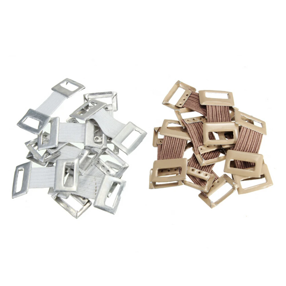 

10PC/Bag Replacement Elastic Bandage Wrap Stretch White Coffee Colors Metal Clips Fixation Clamps Hooks Hot Sales