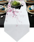 Вишневый цвет, ветка сливы, розовая, белая настольная дорожка для деревенской свадьбы, столовая подставка, художественный стол, Настольная дорожка