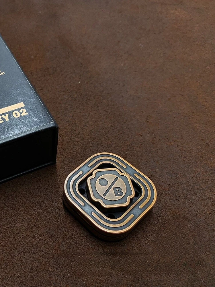 Second-Hand out-of-Print Yidou Tang Monk Fingertip Gyro Brass Material New Box with Complete enlarge
