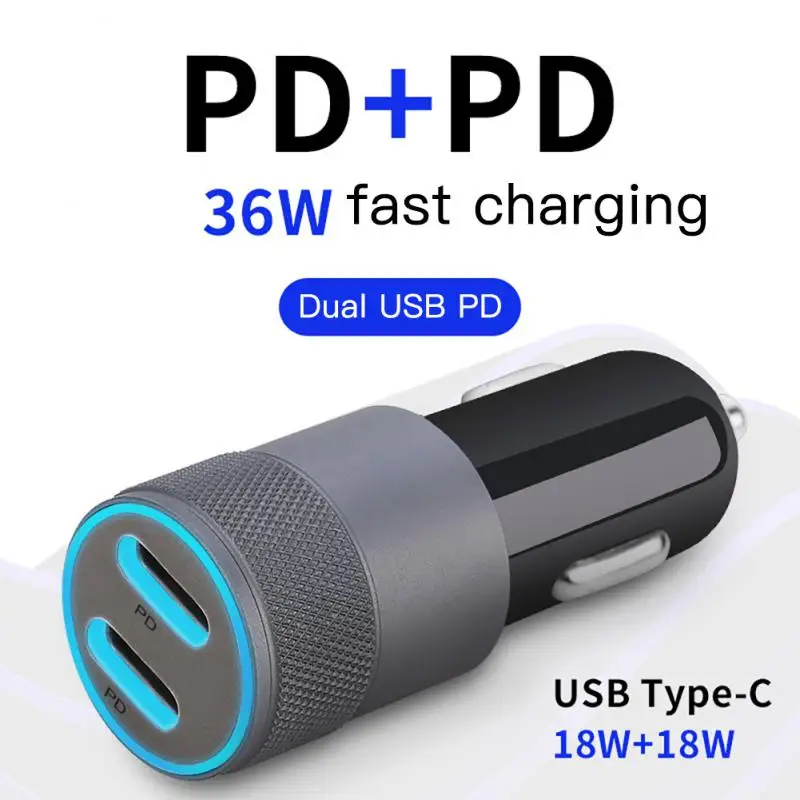 

Автомобильное зарядное устройство с двумя портами USB Type-C, 36 Вт