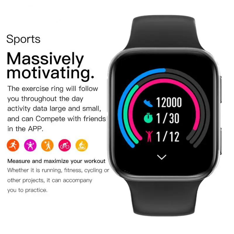 

Smart Watch Waterproof Color Screen Ip68 Waterproof Heart Rate Blood Pressure Monitor Rate Monitor Sport Fitness Watch 1.75