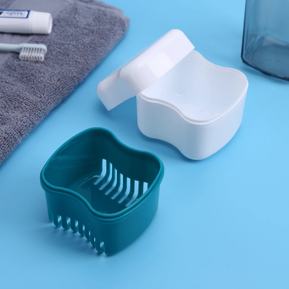 

Denture Box Bathroom Denture Cup False Tooth Holder Mouthguard Cleaning Container Storage Case Dental Retainer Organizer