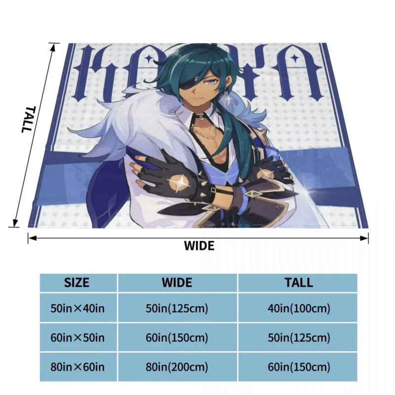 Одеяло Genshin Impact Kaeya флисовое осенне-зимнее переносное легкое одеяло в стиле аниме