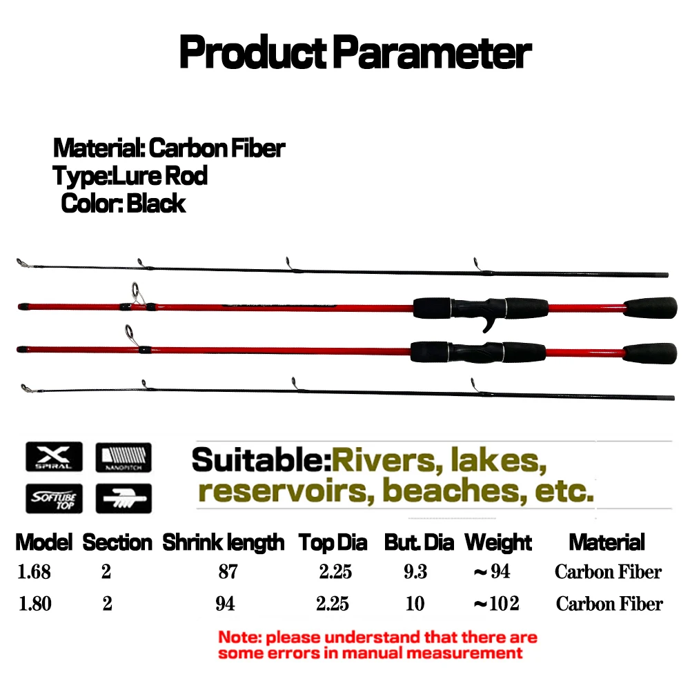 2 шт. рыболовная удочка из углеродного волокна 1 68 м 8