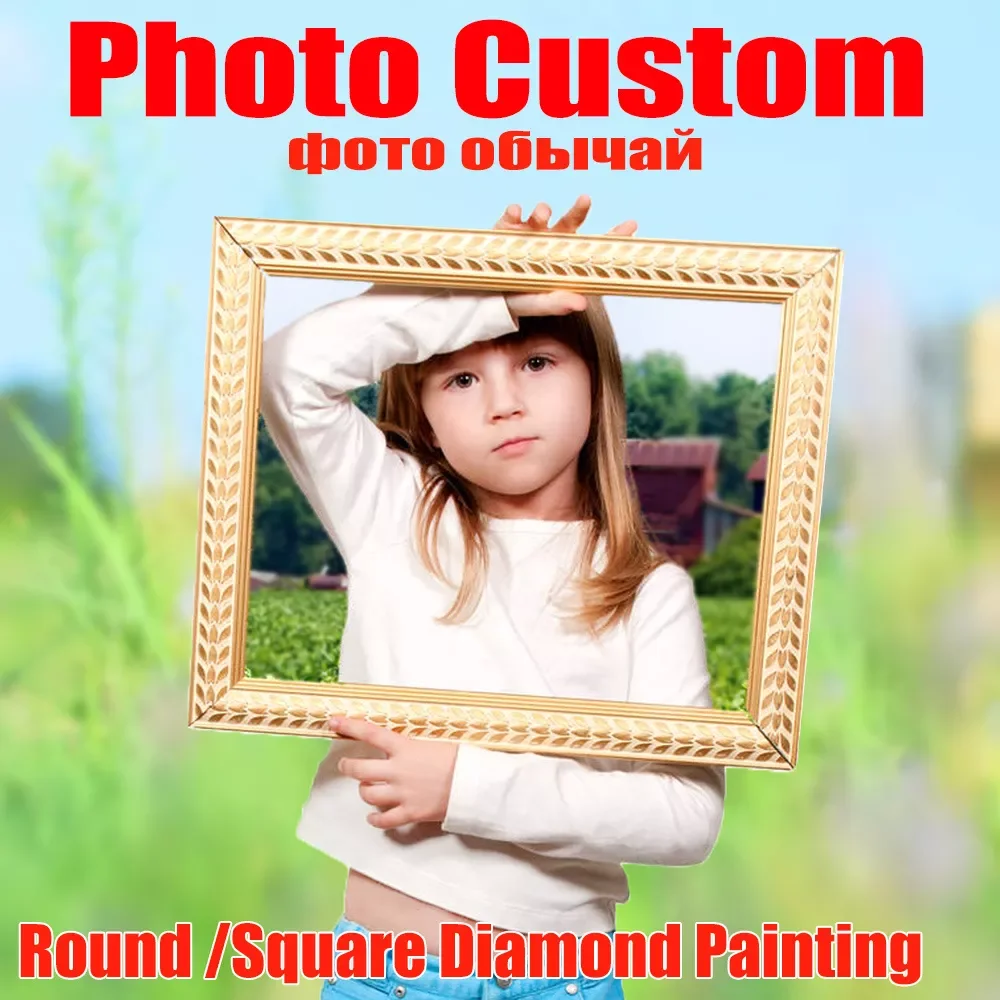 

Photo Custom Diamond Embroidery Full Round Crystal Diamond Painting Cross Stitch Diamond Mosaic Kits Birthday Gift
