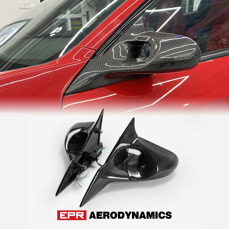 

US Warehouse Carbon Fiber For Honda Civic FK7 FK8 Type R Aero Mirror Ganador Style CF Mirror Body Kit(Left Hand Drive Vehicle)