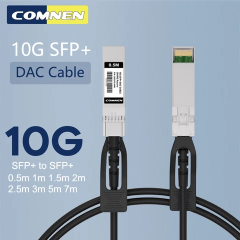 COMNEN 10G SFP+ Twinax DAC Cable, Direct Attach Copper(DAC) Passive Cable, 0.5-7M for Intel,Huawei,MikroTik ZTE IBM Switch