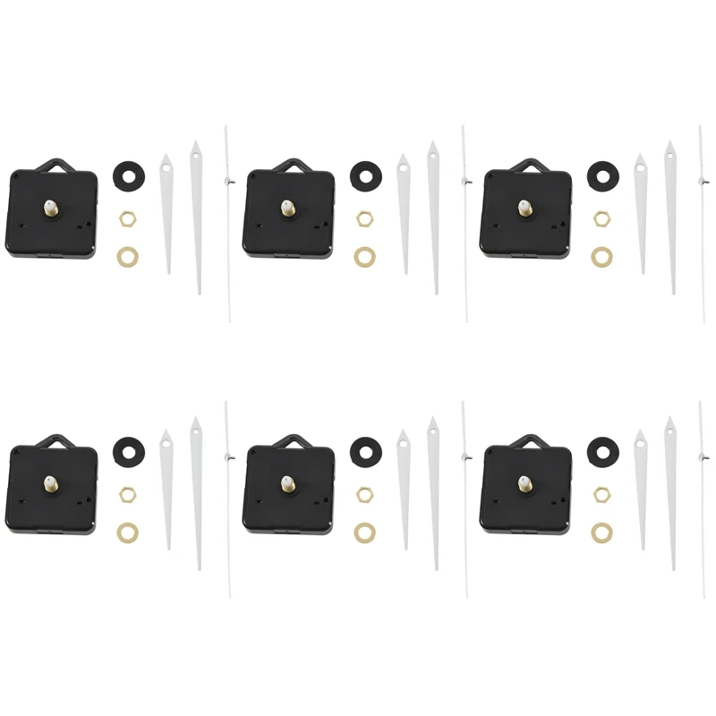 

Кварцевые часы с механизмом для самостоятельного ремонта, 6 шт. + белые стрелки