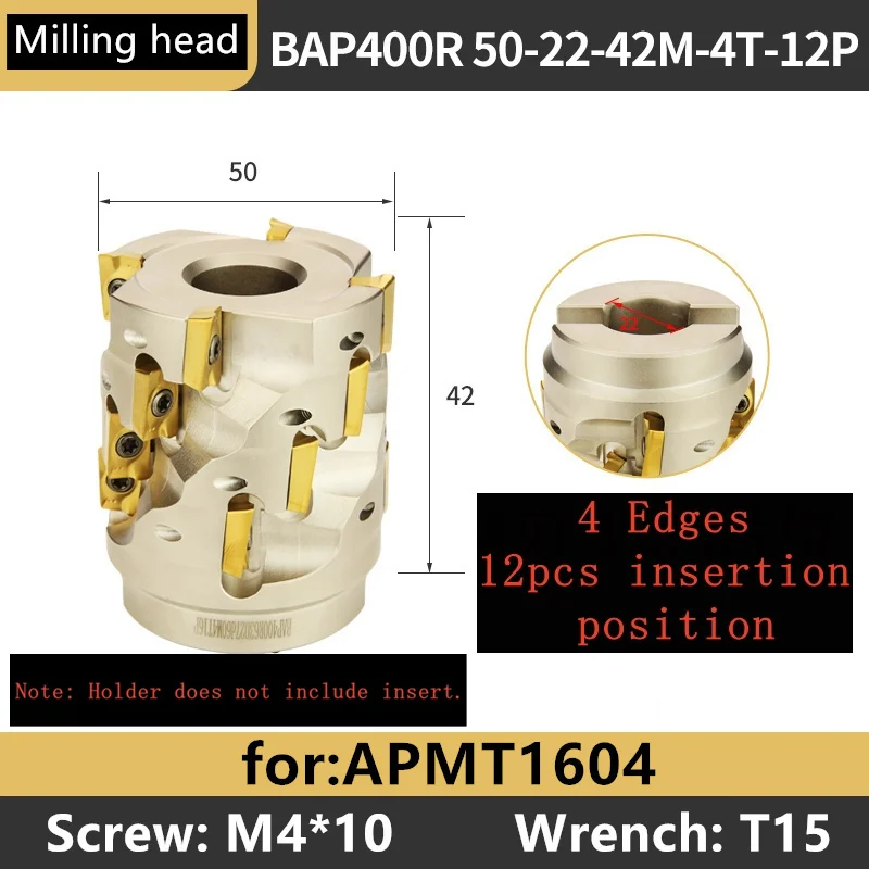

Фрезерные резцы DEMK BAP300R BAP400R с твердосплавными вкладками APMT1135 и APMT1604