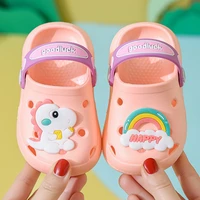 baby kawaii toddler shoes rainbow slipper summer clogs shoes children dinosaur pink breathable flip flops girls cute sandals