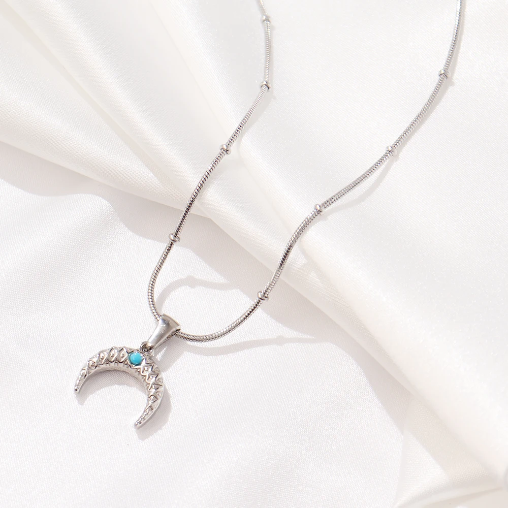 Цепочка с подвеской в виде полумесяца из нержавеющей стали 316L