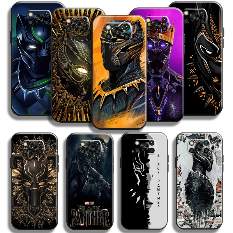 

Marvel Avengers Black Panther For Xiaomi Poco X3 Pro NFC Poco X3 GT Phone Case Black Back Carcasa Soft Liquid Silicon