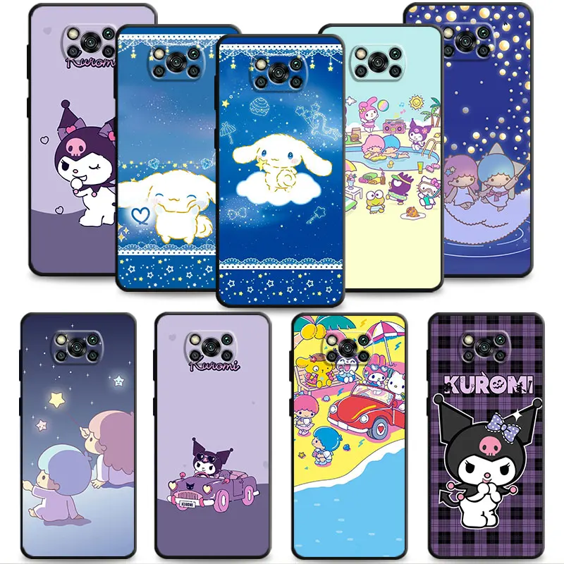 

Sanrio Cinnamoroll And Kuromi Smartphone Case For Xiaomi Poco X3 NFC X4 M3 C40 Pro For MI 9 8 12 11 9T 10T CC9 Lite Note 10 Capa