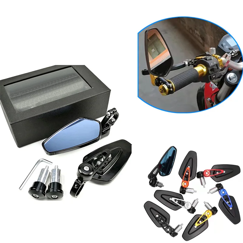 

Motorcycle mirror 7/8" 22mm moto handlebar end side rearview mirrors For Kawasaki Z125 SL pro Z650 Z750 Z800 Z900 Z1000 ER6N ER6